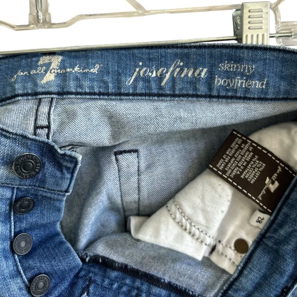 7 For All Mankind Josefina Skinny Boyfriend Jeans Size 28 - Picture 6 of 8